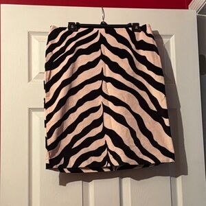 Isaac Mizrahi Black and Pink Zebra-Print Mini Skirt